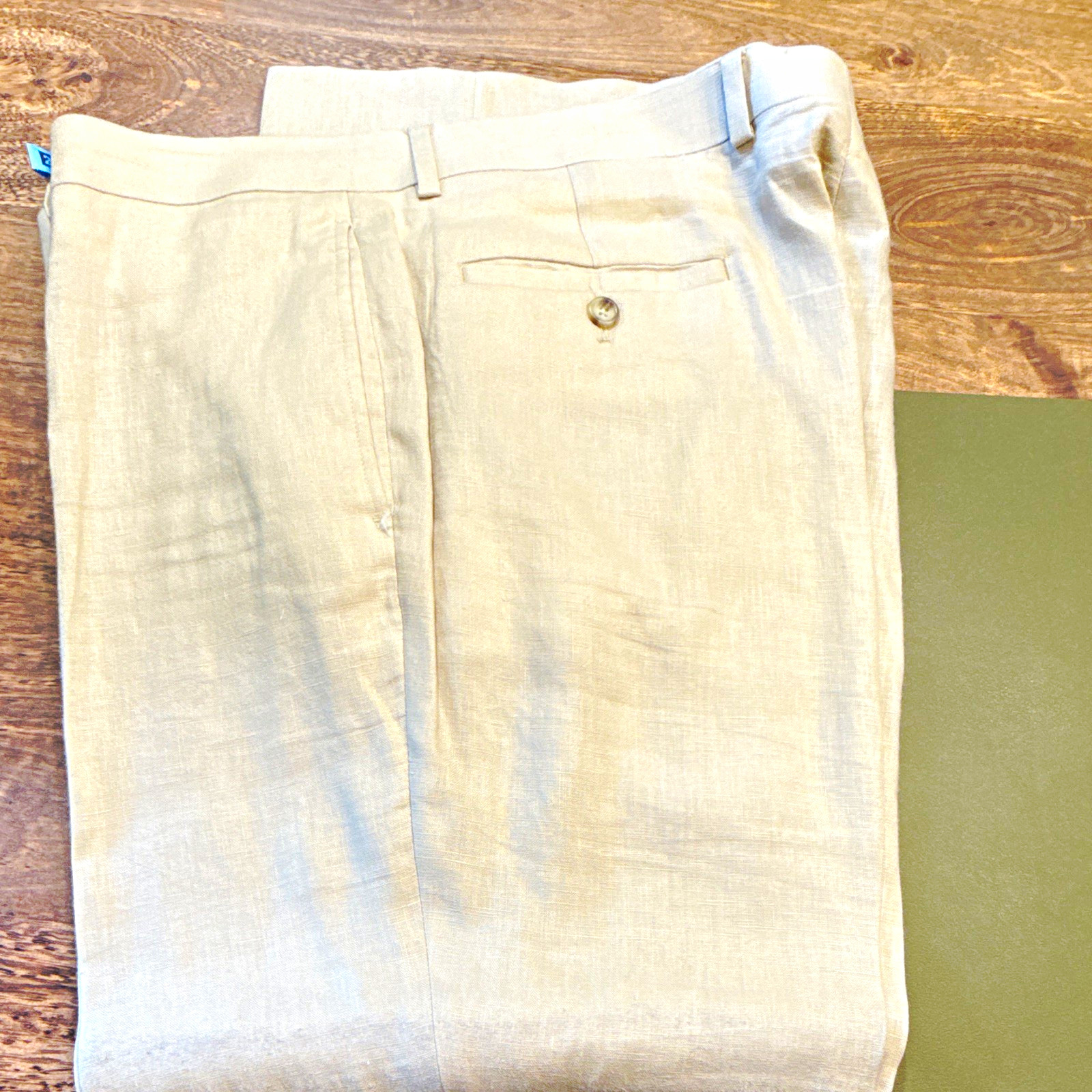 Pronto Uomo Platinum Men’s Beige Linen Dress Pants Pleated Straight 38W Pronto Uomo Platinum Men’s Beige Linen Dress Pants Pleated Straight 38W