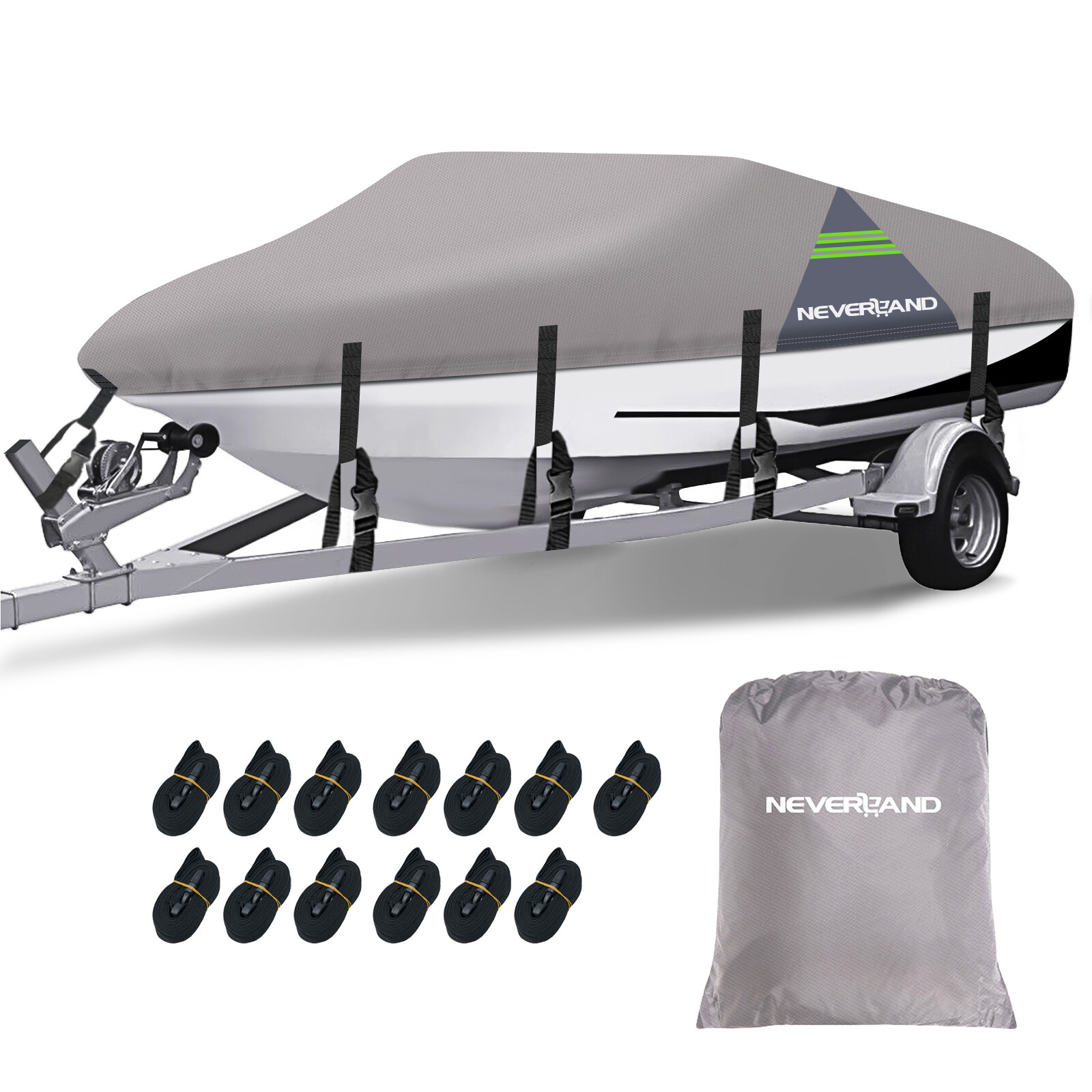 20FT 21FT 22FT Trailerable Boat Cover Heavy Duty Waterproof for V-Hull TRI-Hull