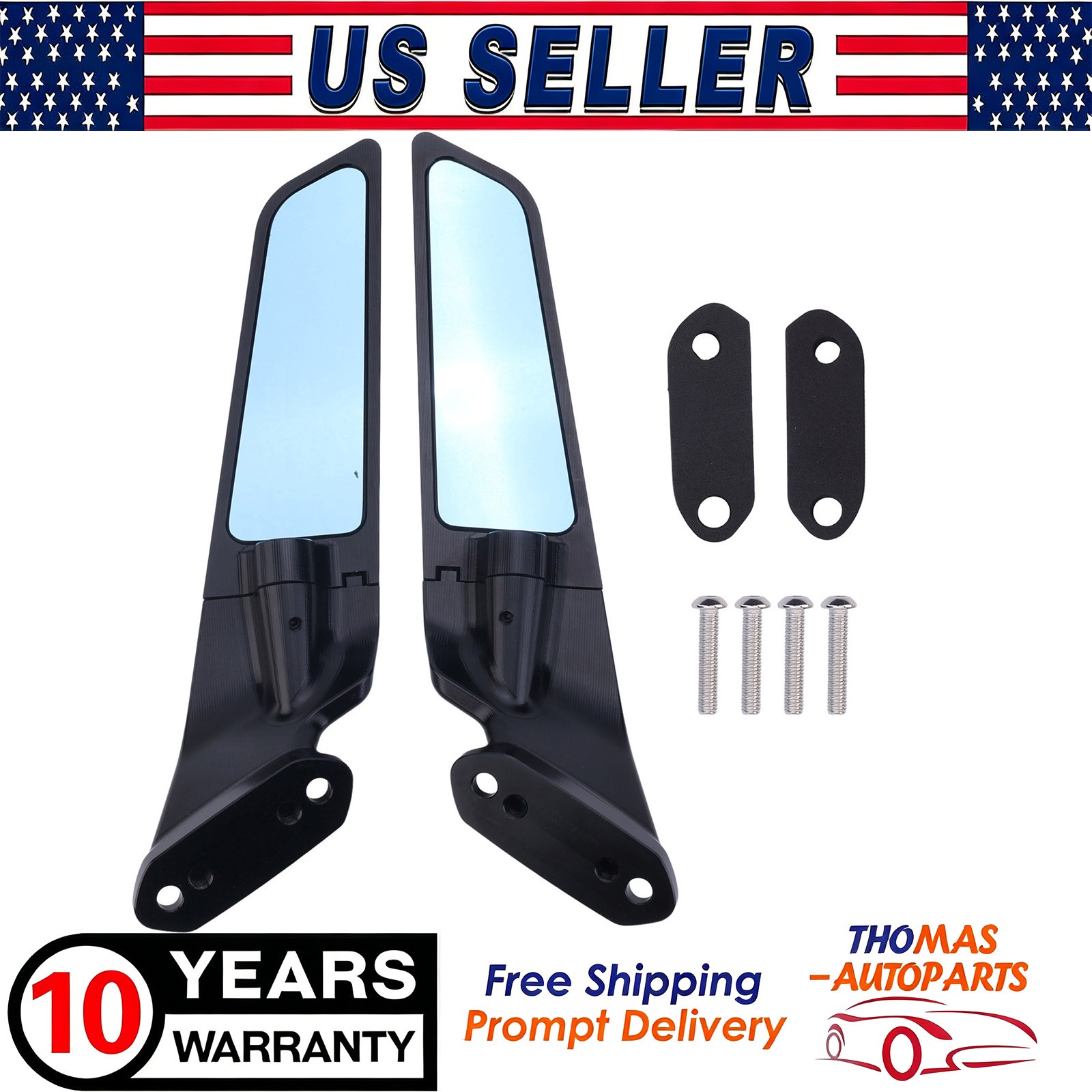 2PCS Motorcycle Rear View Mirrors For Kawasaki Ninja ZX-6R ZX636 2019 2020-2024
