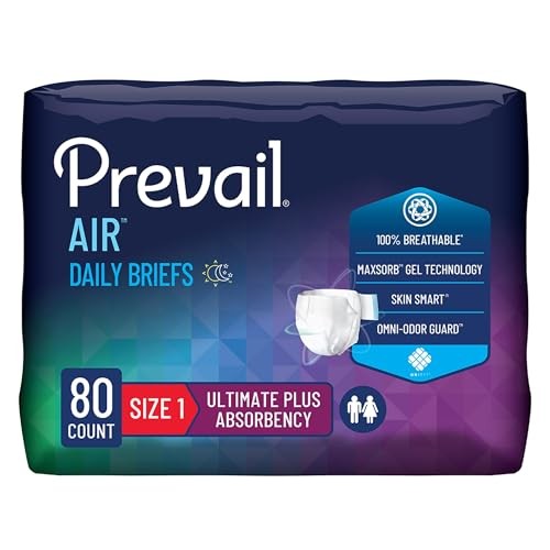 Prevail Air Plus Daily Brief Size 1 Breathability Ultimate Absorbency 80 Ct Prevail Air Plus Daily Brief Size 1 Breathability Ultimate Absorbency 80 Ct