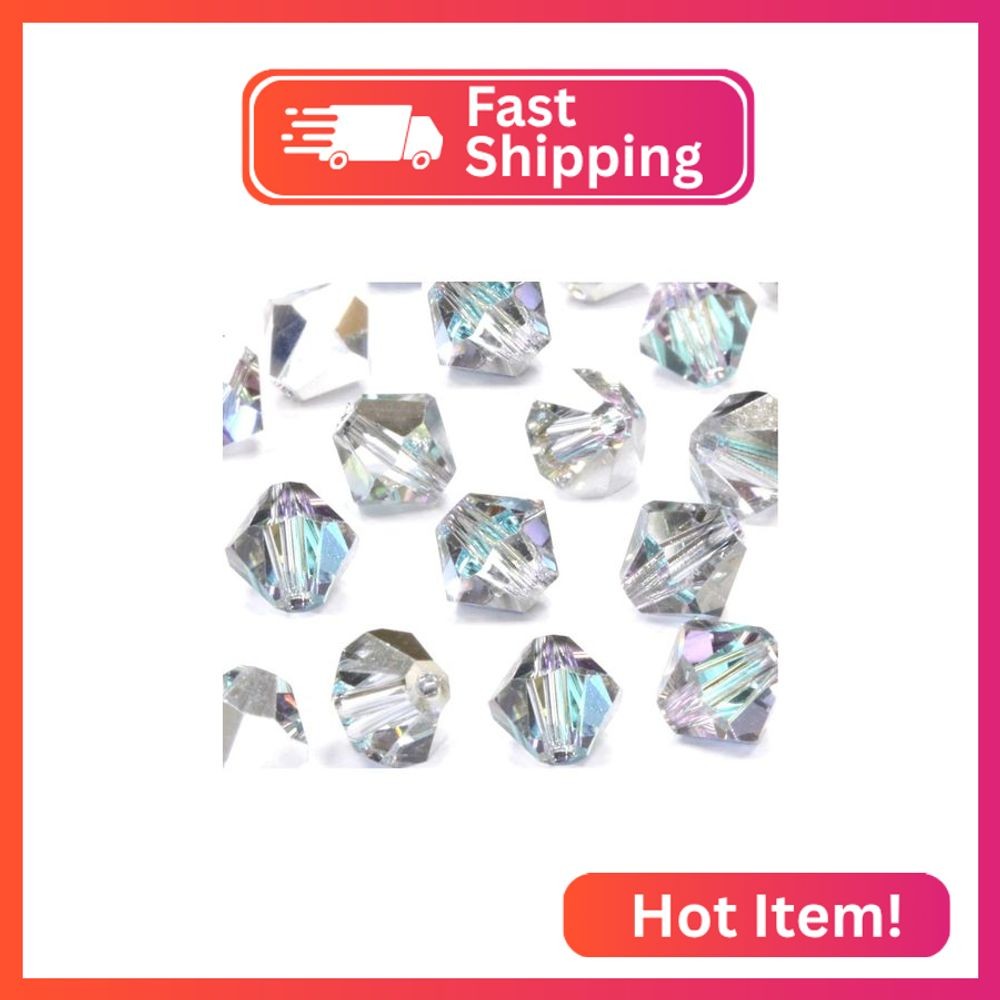 100pcs Authentic Preciosa 6mm Faceted Bicone Crystal Loose Beads Crystal Vitrail