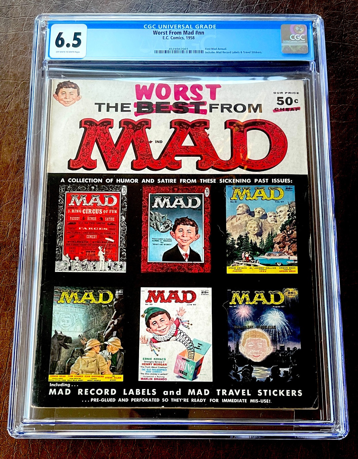 Worst from MAD MAGAZINE #1 - CGC Graded 6.5  ATTACHED INSERTS  1958