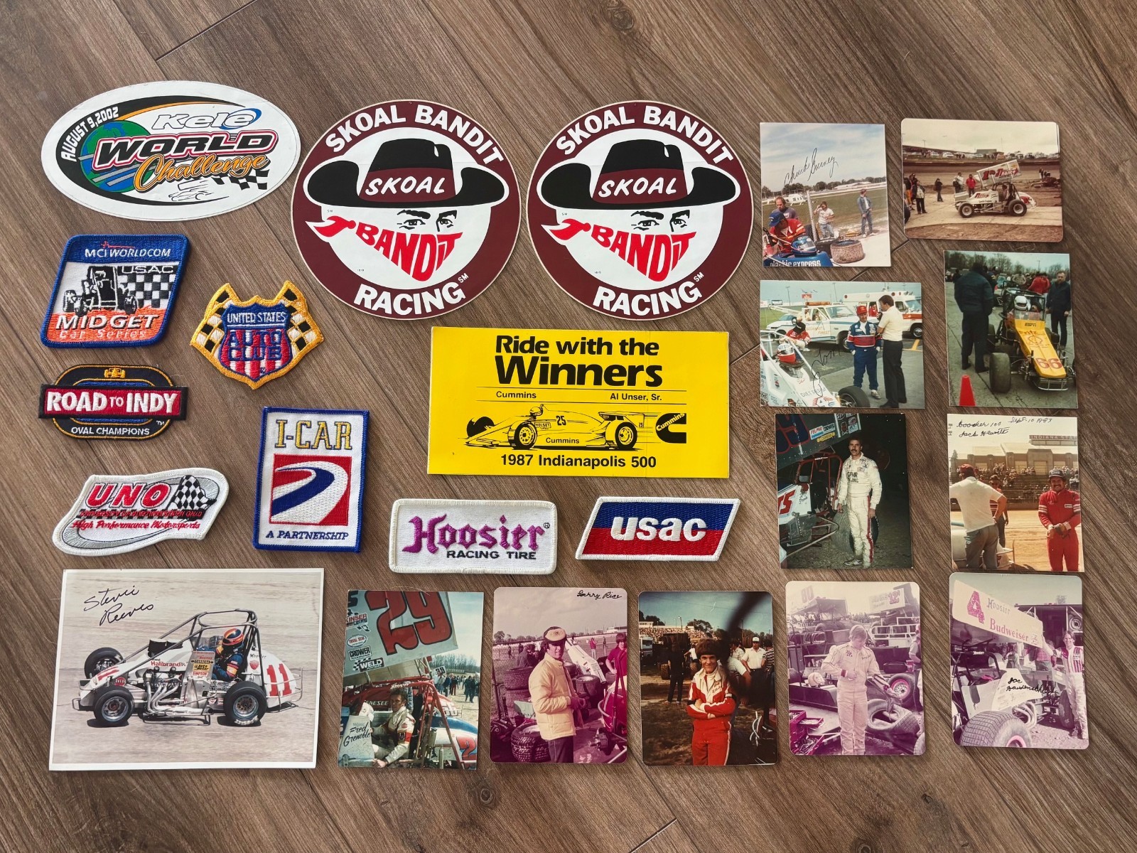 vintage auto racing memorabilia openwheel Indycar USAC Autographed photos decals vintage auto racing memorabilia openwheel Indycar USAC Autographed photos decals