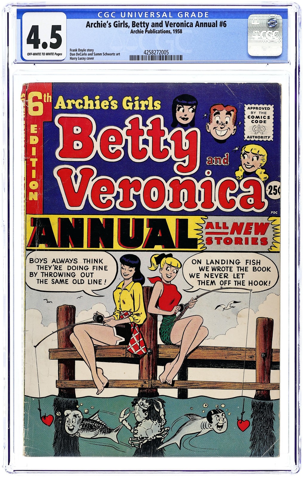 Archie's Girls Betty and Veronica Annual #6 CGC 4.5 1958 4258272005