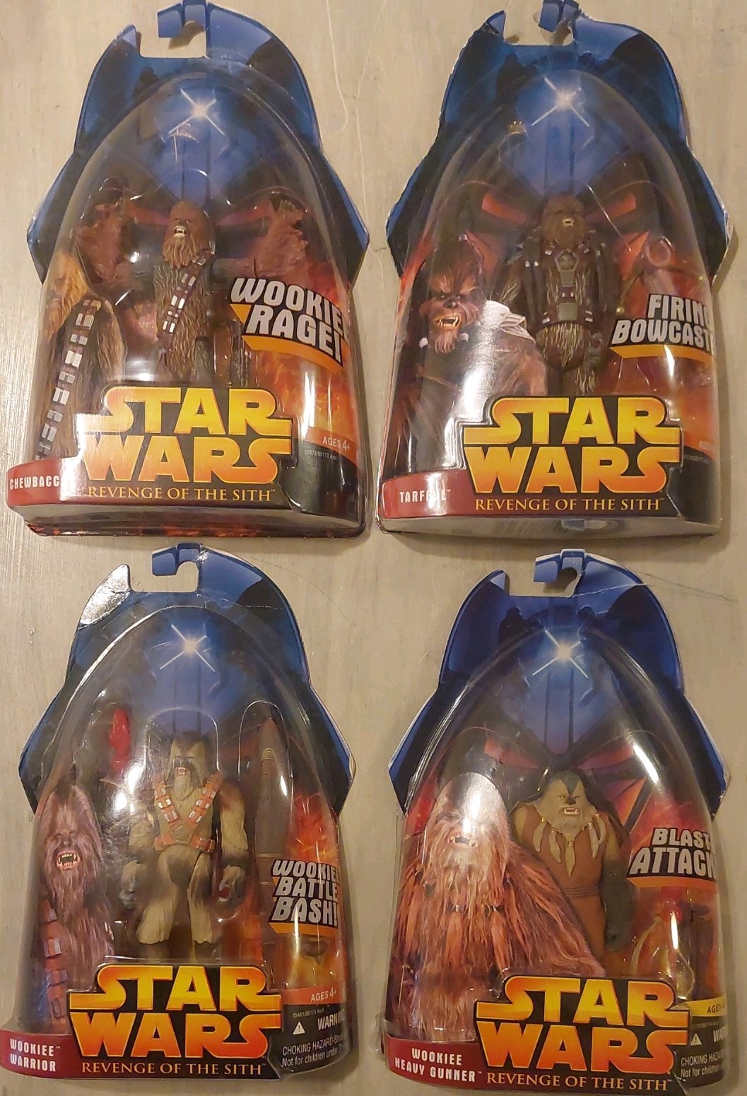 Star Wars Revenge Of The Sith Action Figures Lot Of 4 Wookies 