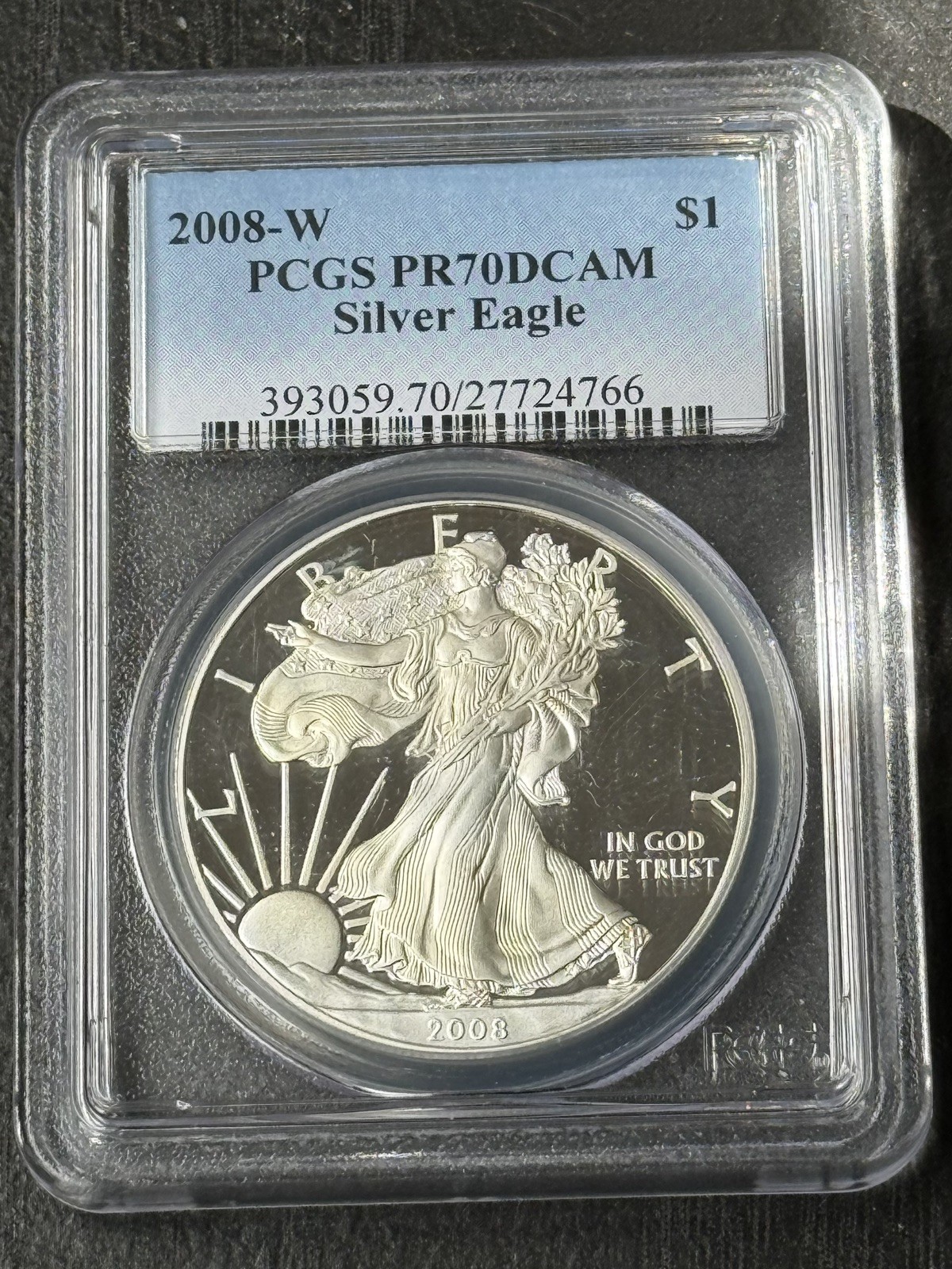 2008-W American Silver Eagle PCGS PR70DCAM Blue Label Pristine Condition 2008-W American Silver Eagle PCGS PR70DCAM Blue Label Pristine Condition