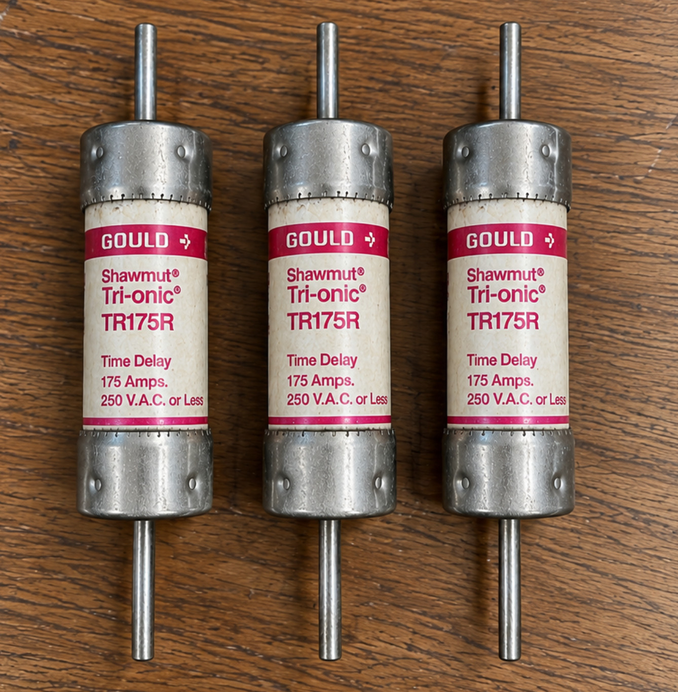 (3-pack) Gould Shawmut TR175R 175A 250V Class RK5 Time Delay Fuse Tri-Onic (3-pack) Gould Shawmut TR175R 175A 250V Class RK5 Time Delay Fuse Tri-Onic