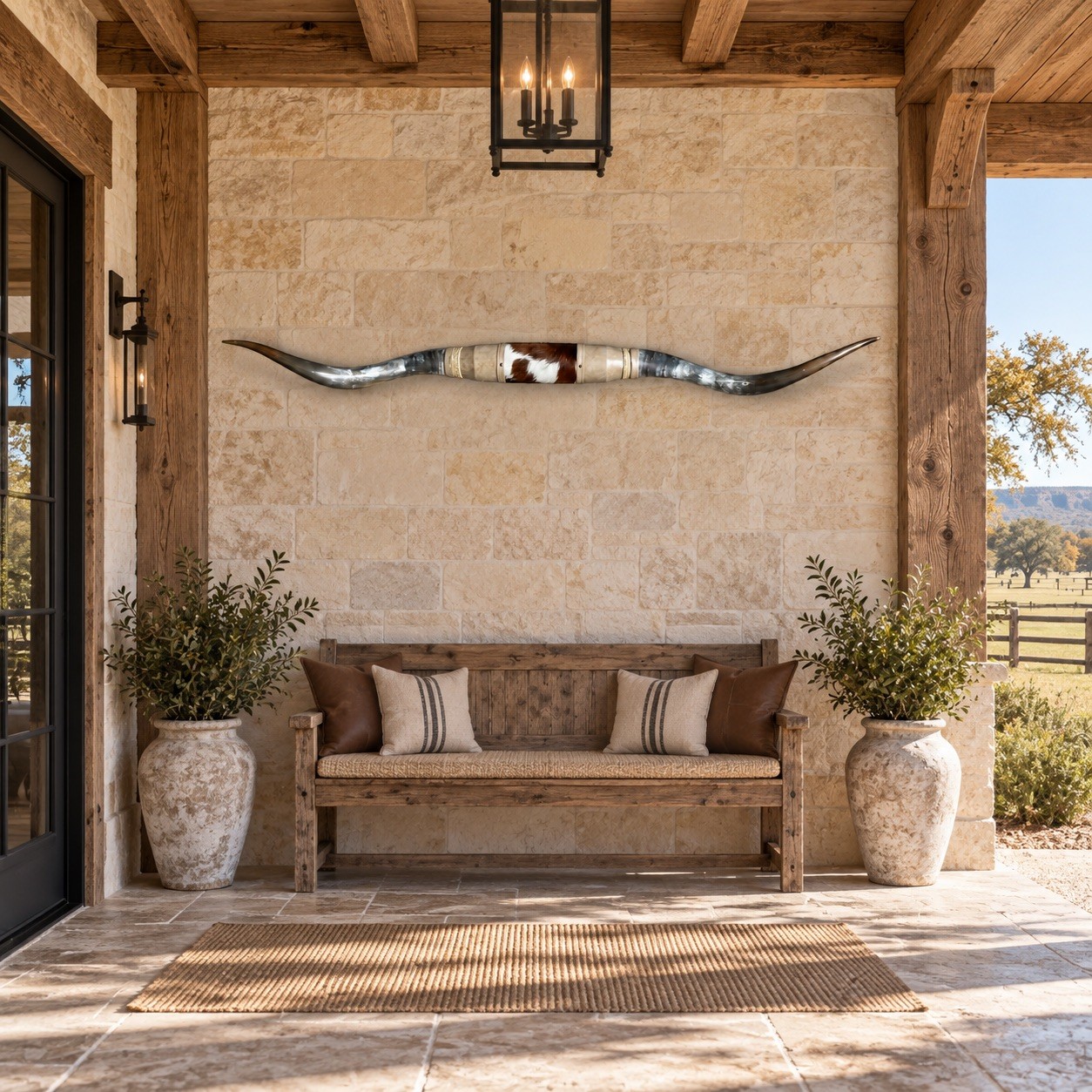Statement Mounted Longhorn 72 in Wide Western Ranch Wall Decor