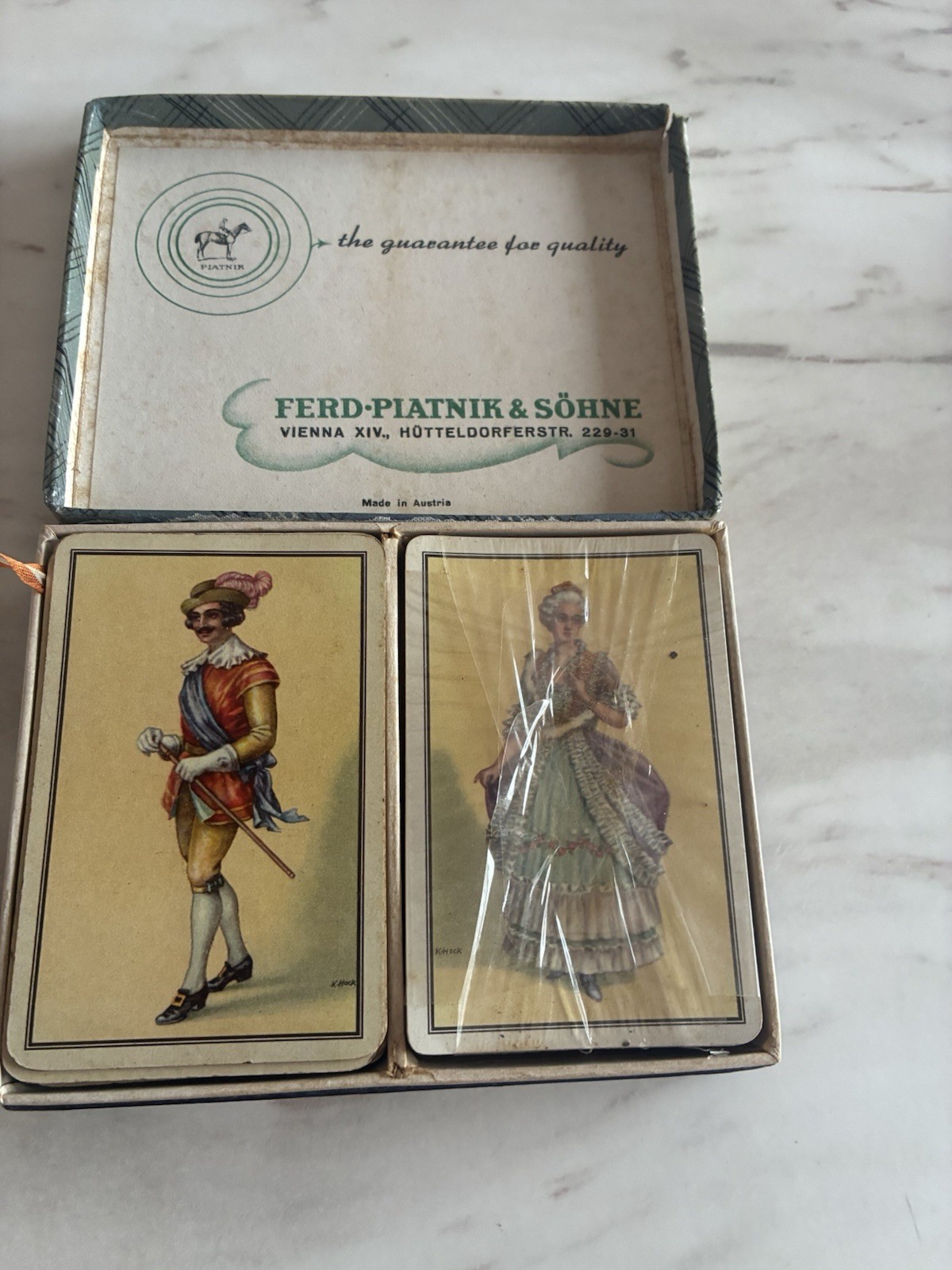 Vintage 1950s Piatnik Miniature Patience Card Set - 1 Sealed Deck, Complete