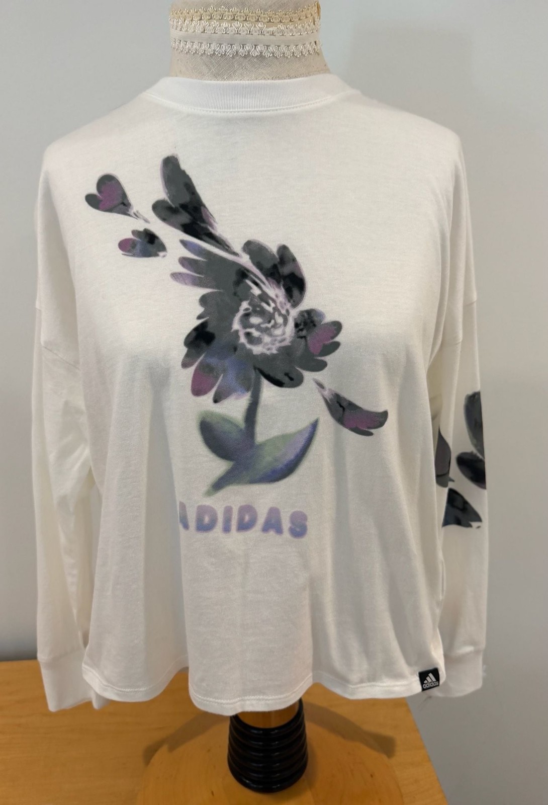 adidas Girls\' Floral Bouquet Drop Shoulder Long Sleeve T-shirt adidas Girls\' Floral Bouquet Drop Shoulder Long Sleeve T-shirt