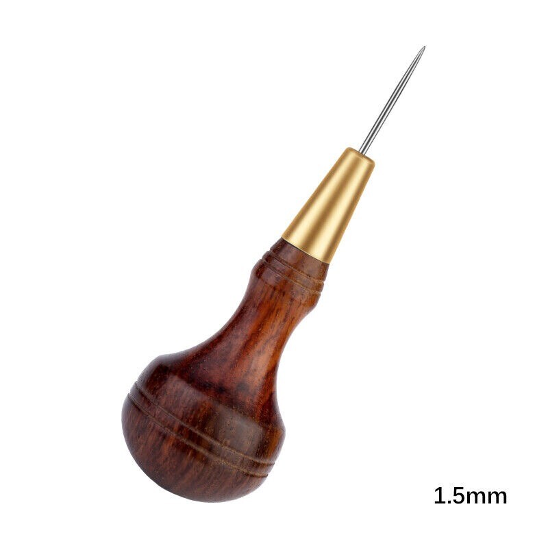 4mm Vintage Craft Awls Leather Stitching Awl Diamond Shape Ebony Sandalwood Awl