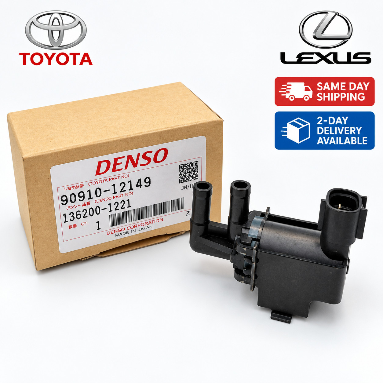 Genuine 90910-12149 Toyota Denso OEM Vacuum Switching Duty Valve