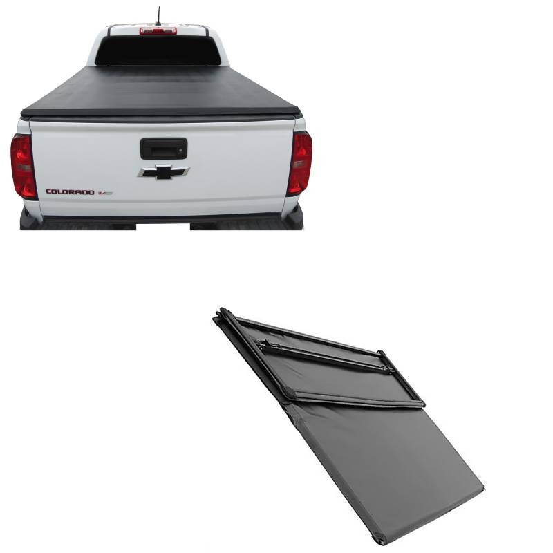 Black Horse Premier Soft Tonneau Cover TriFold Black fit 2015-2027 GMC Canyon
