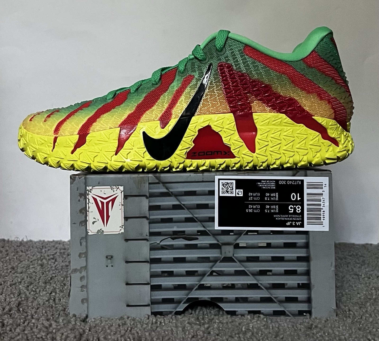 Size 8.5M- Nike Ja 3 x Jurassic Park Explorer Green Spark/Black NBY IU7240-300
