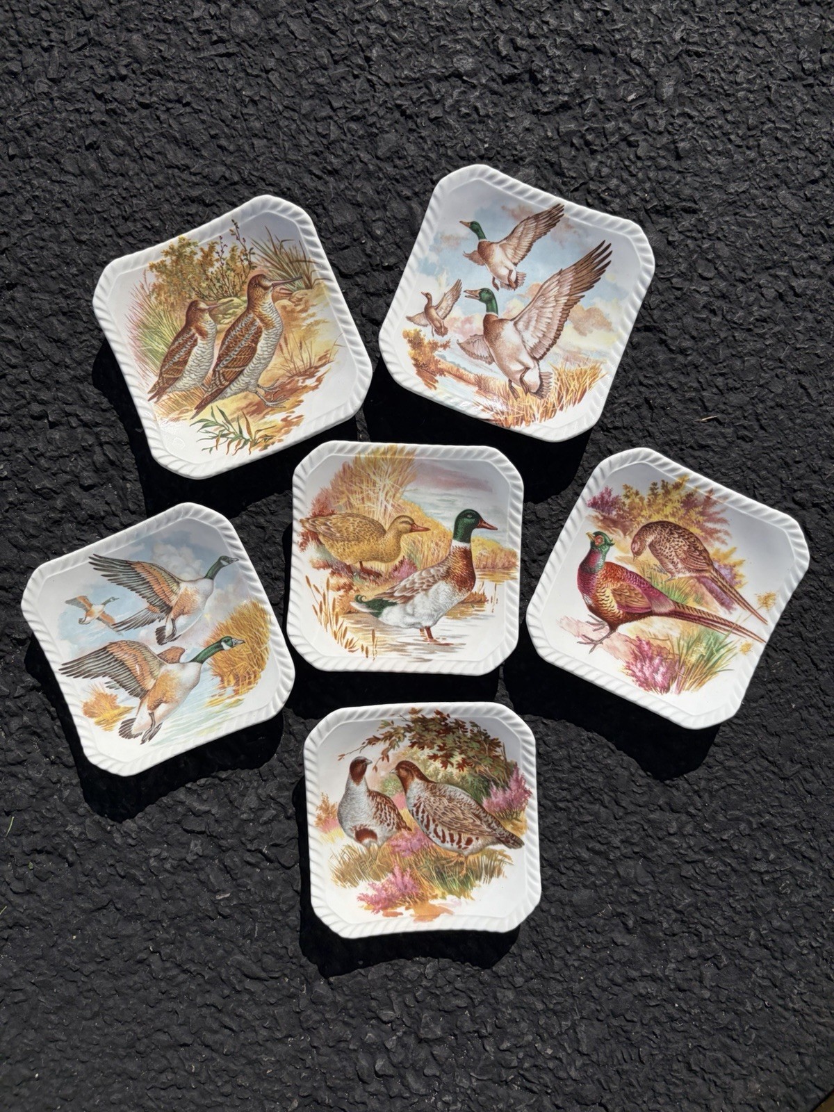 Vintage Royal Adderley Bone China Game Bird Trinket Dishes made in England. Vintage Royal Adderley Bone China Game Bird Trinket Dishes made in England.