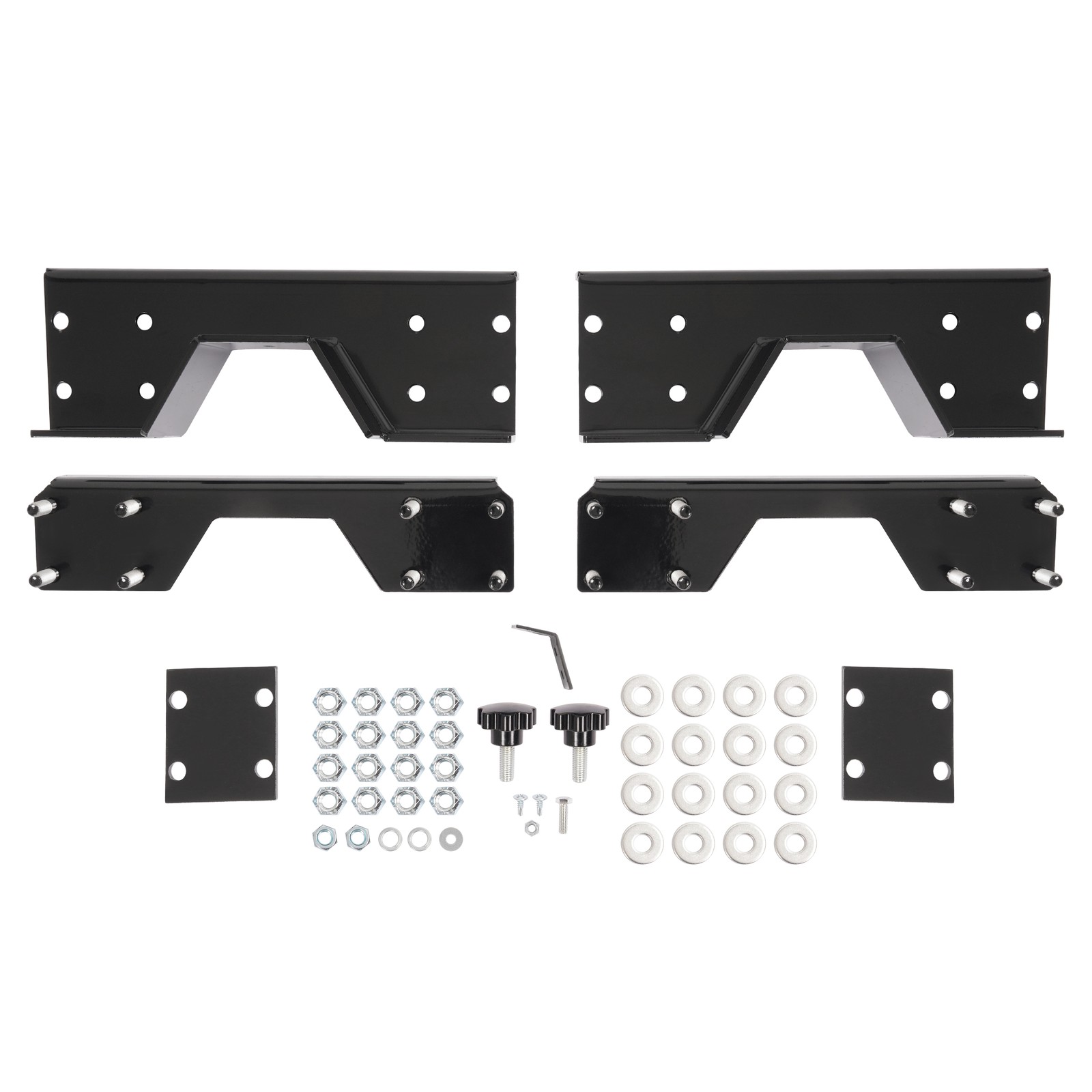 Black Steel Heavy Duty Rear Frame C-Notch Kit For 2002-2008 Dodge Ram 1500