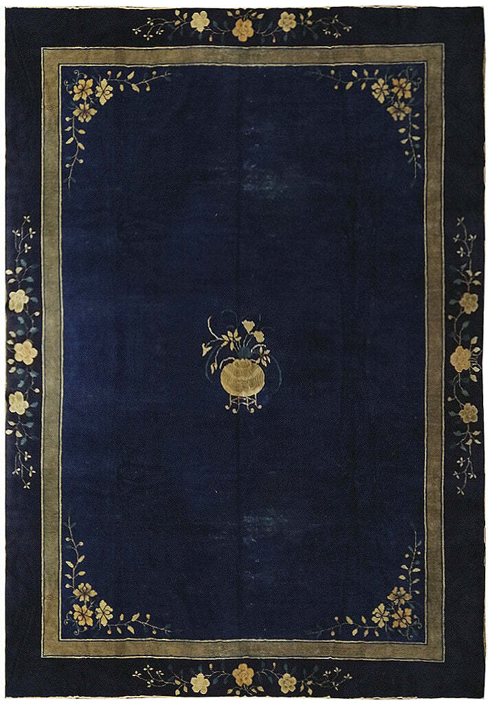9x11' CHINA ART DECO RUG 1930's Blue #F-5633 9x11' CHINA ART DECO RUG 1930's Blue #F-5633