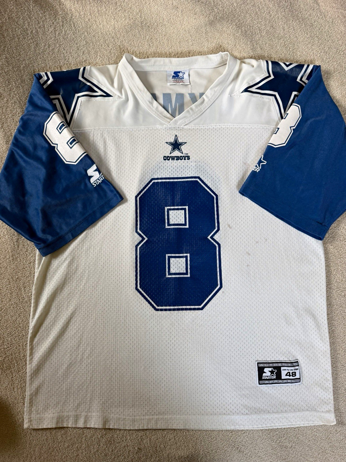 Vintage 1995 Starter Troy Aikman Dallas Cowboys #8 Jersey Size Large/48 NFL 90s