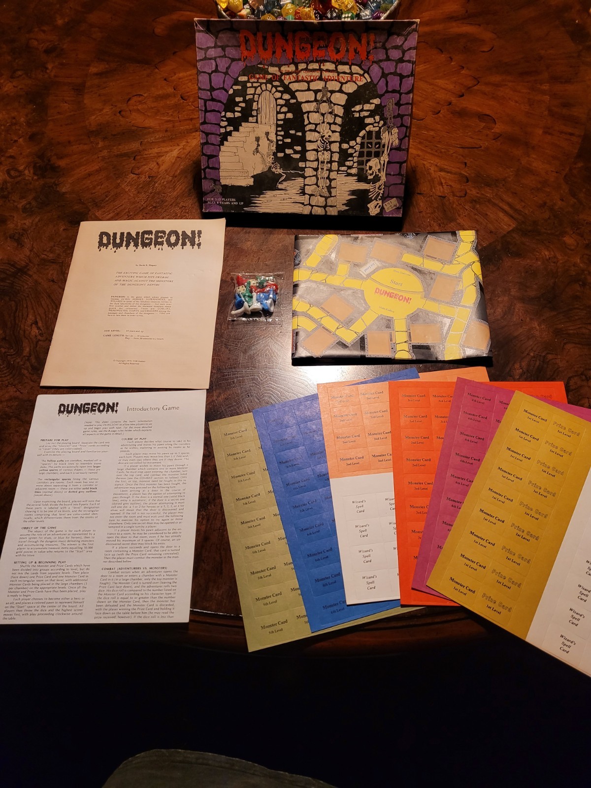 TSR Boardgame Dungeon (1st Ed, 1st, White Version) UNPUNCHED Gygax D&D Dragons