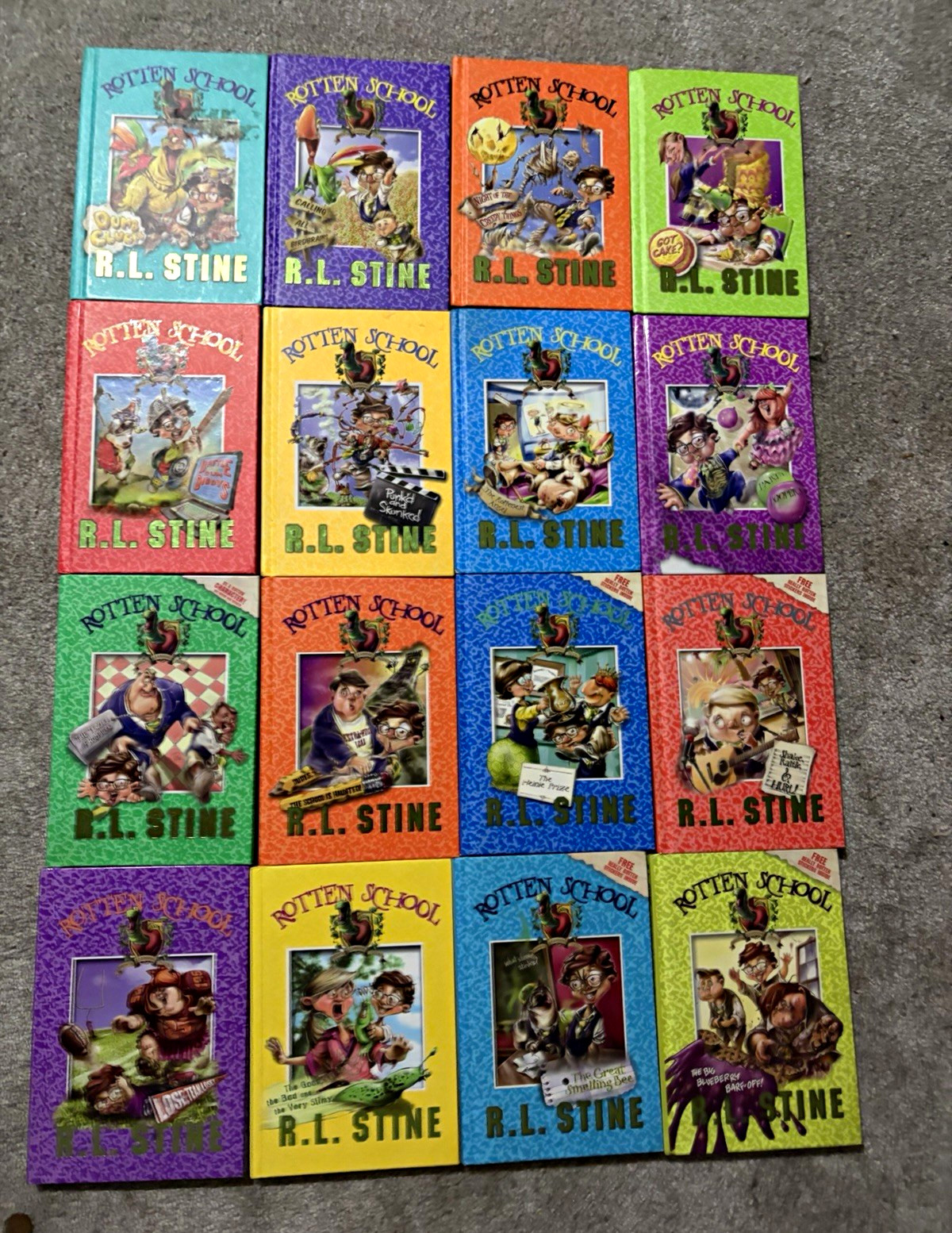 R.L. Stine Rotten School Hardcover Illustrated Book Lot 16 book series