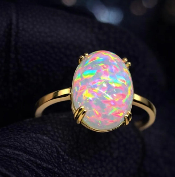 Genuine Oval Cut Fire Opal Ring 925 Silver Anniversary Gift Australian Opal Ring Genuine Oval Cut Fire Opal Ring 925 Silver Anniversary Gift Australian Opal Ring