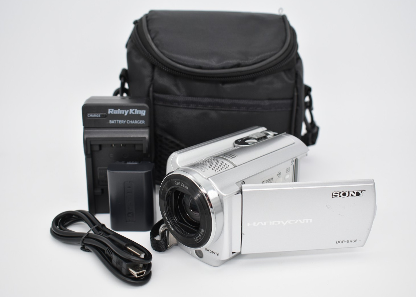 Sony Handycam DCR-SR68 Silver Video Digital Camcorder 60x Zoom 80GB HDD - Tested