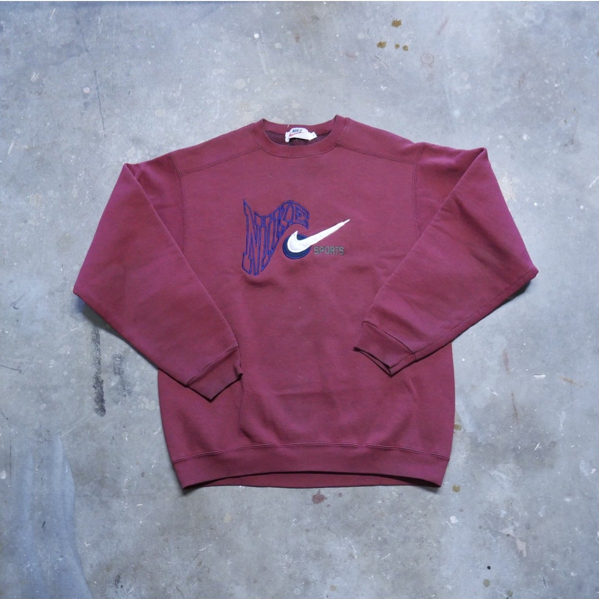 Vintage 90s Nike Curve Swoosh Crewneck Sweatshirt Embroidery Mens Size Large