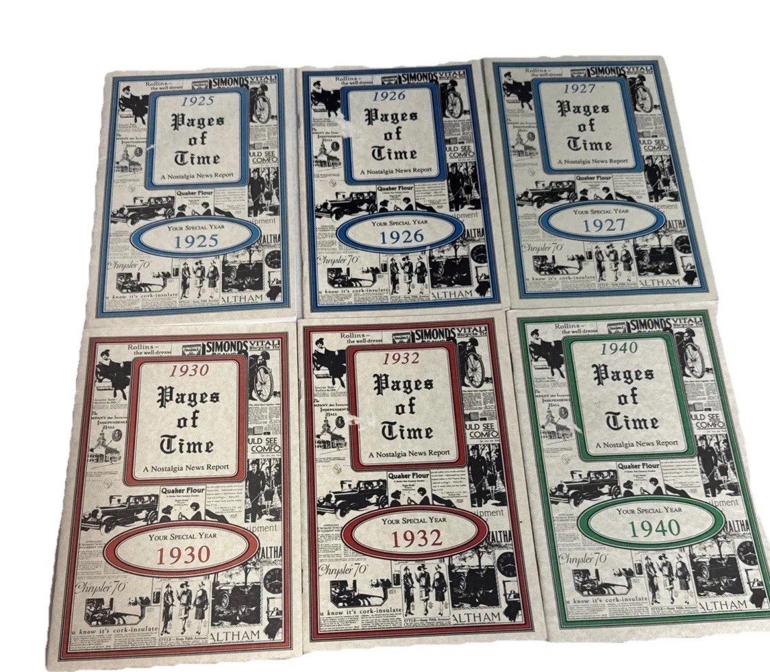 Special Year 1925, 1926, 1927, 1930, 1932, 1940 Pages of Time KardLets Nostalgia