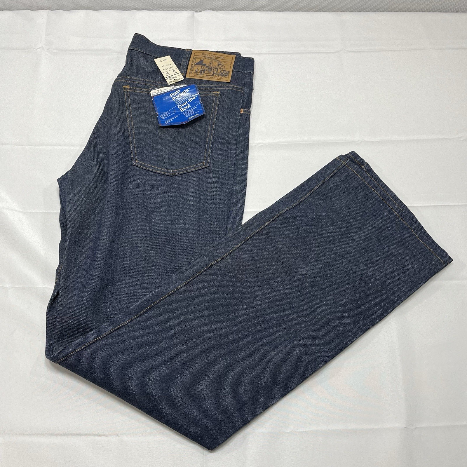 NWT Hercules Vintage 1960s JC Penny Plain Pockets Denim Jeans 36x34 Ad Flashers