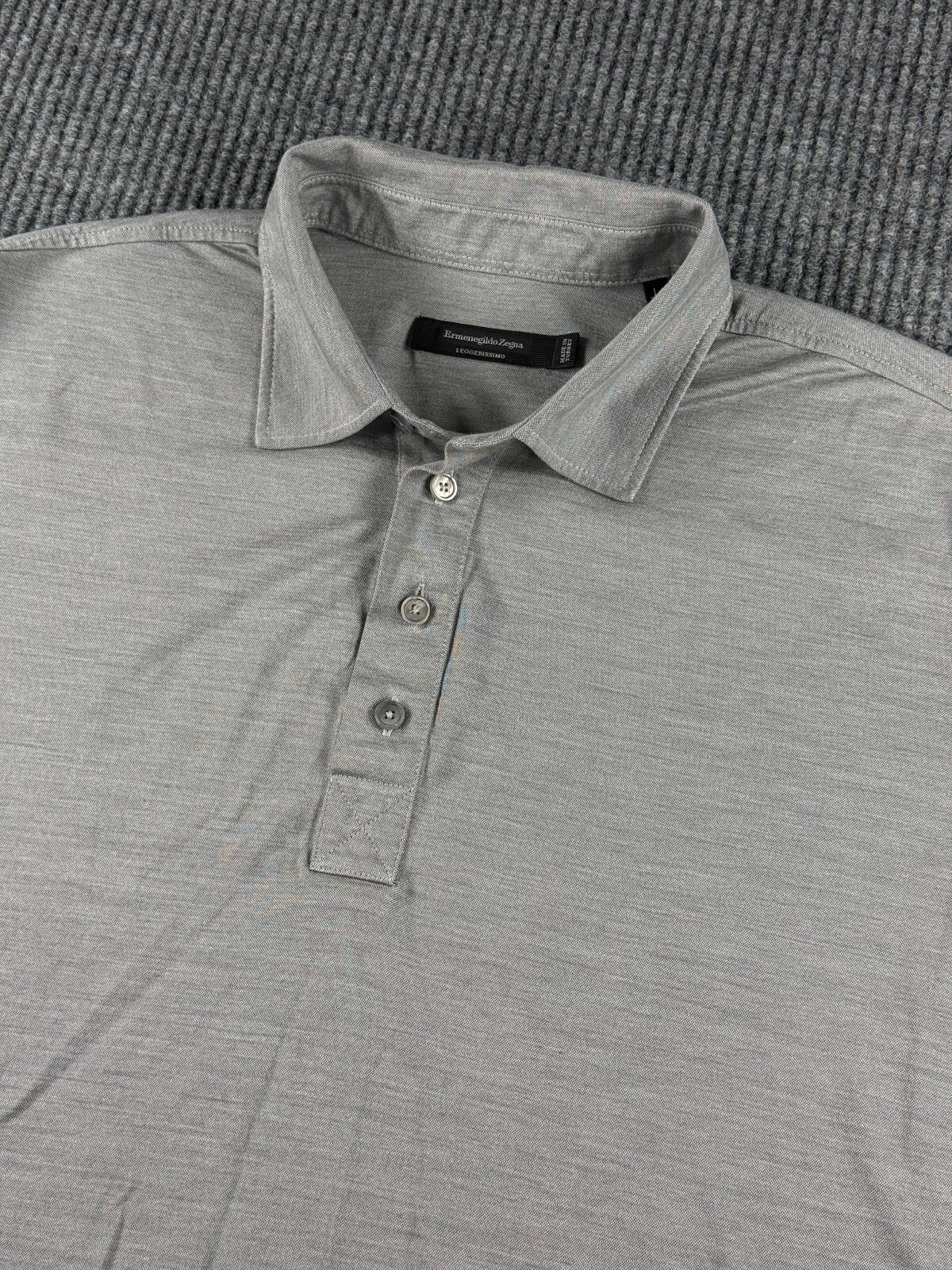 Ermenegildo Zegna Leggerissimo Polo Mens L / 52 Heathered Short Sleeve Luxury Ermenegildo Zegna Leggerissimo Polo Mens L / 52 Heathered Short Sleeve Luxury