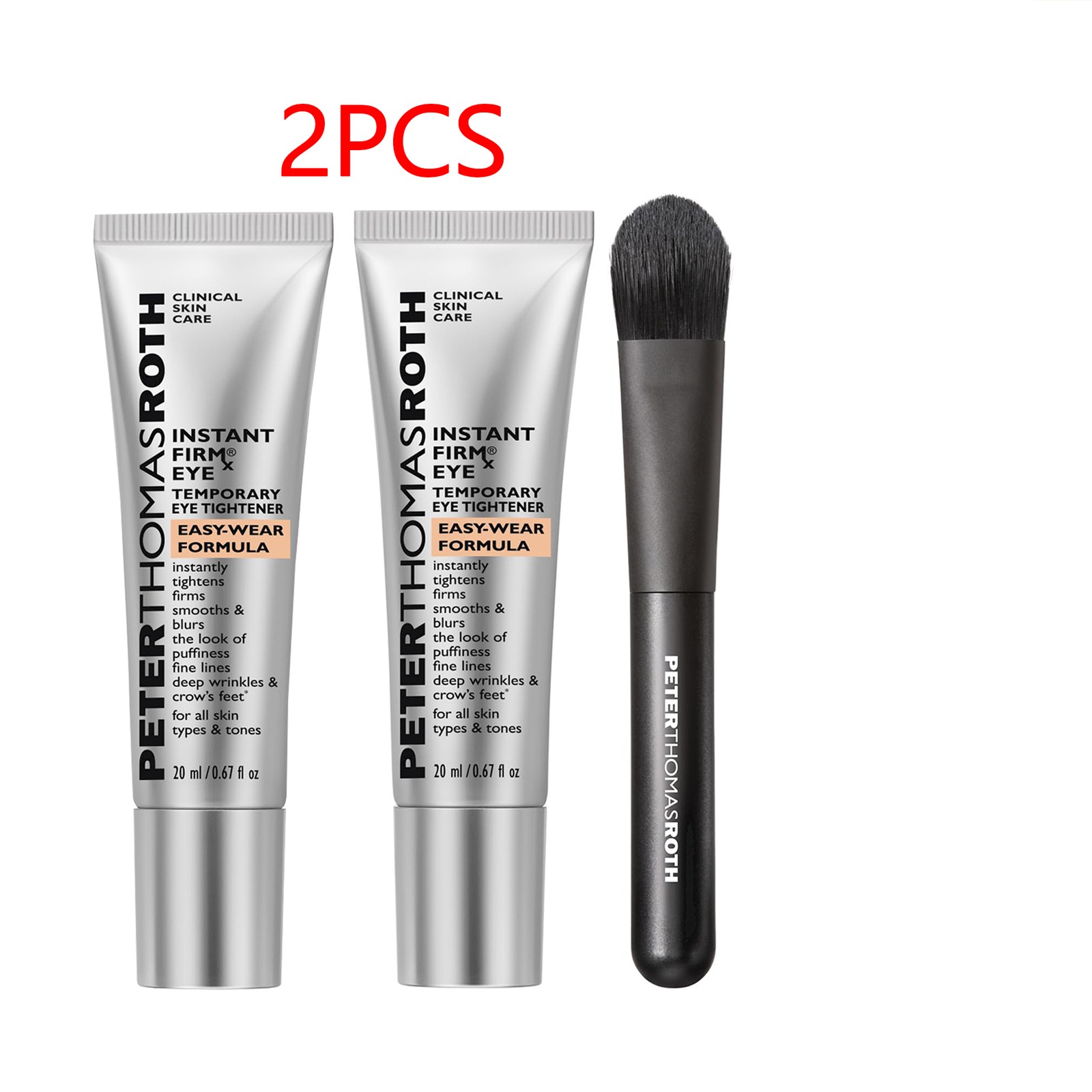 Peter Thomas Roth Instant FIRMx Eye Tightener – 2 Tubes + Brush, Easy-Wear