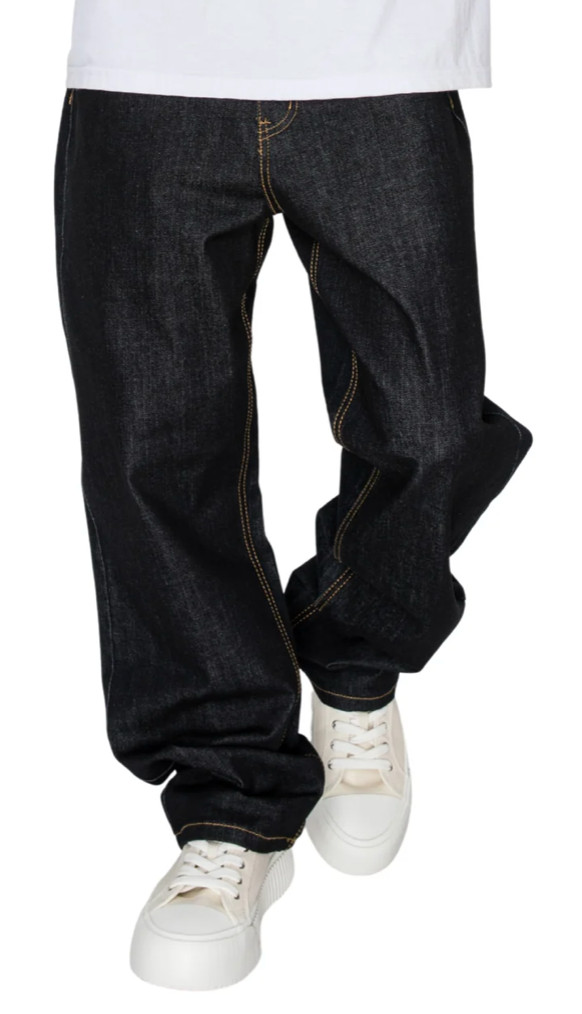 NWT Victorious USA Terra Essential Baggy Fit Raw Black Denim Jeans 38 Streetwear