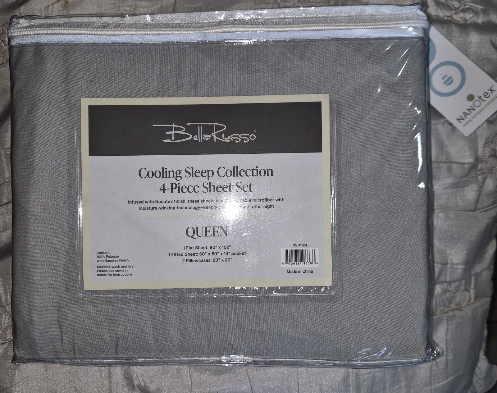Bella Russo Cooling Sleep Collection 4-Piece Queen Sheet Set