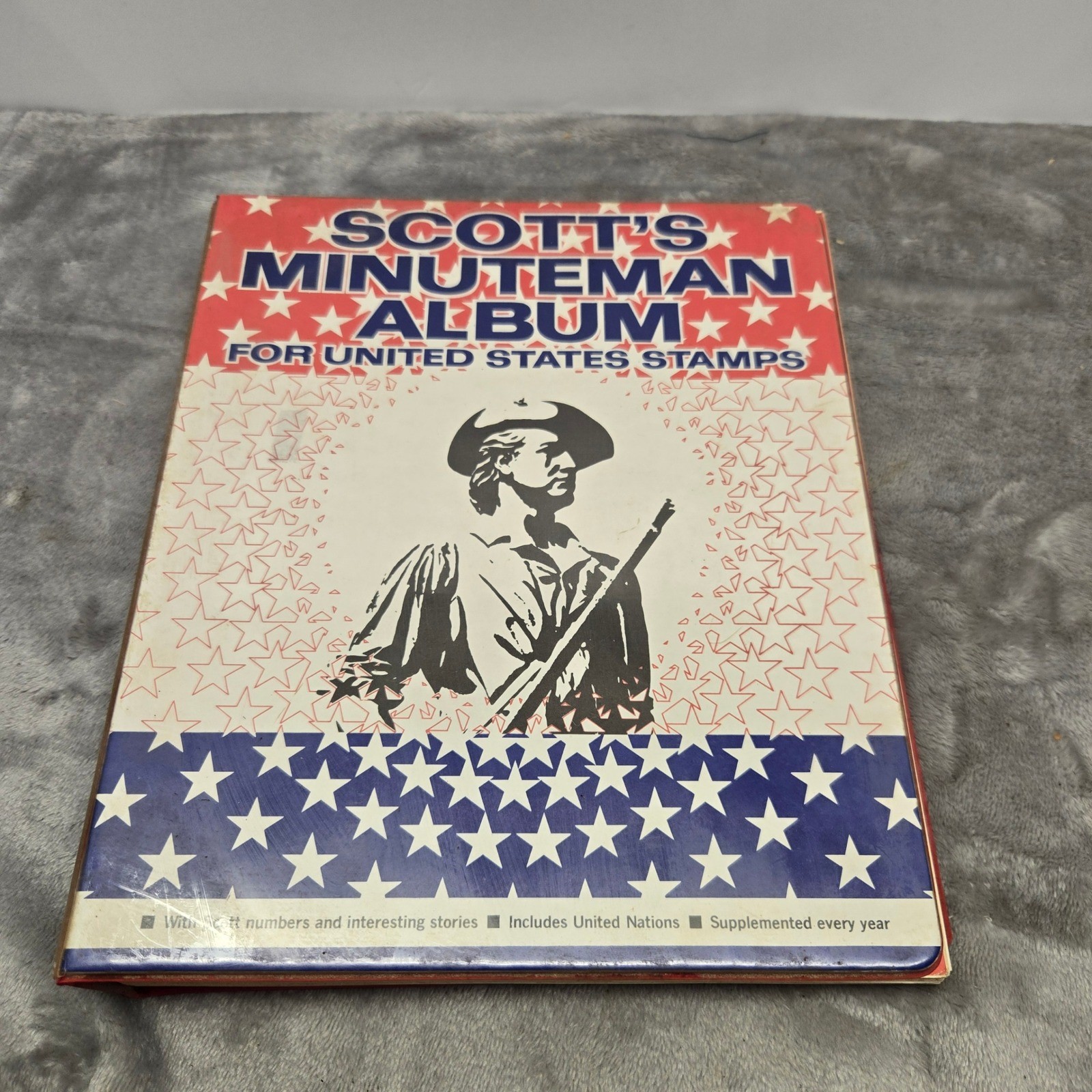 Scott Minuteman Album for United States Stamps Vintage Binder with Some Stamps