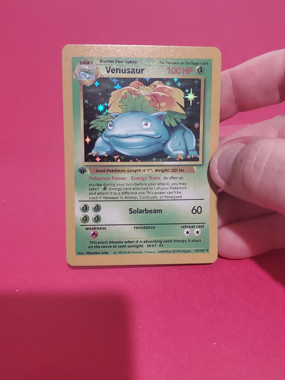 HOLO Venusaur 1st edition 15/102 NM / M - Pokemon 25th Art Card Rare Classic HOLO Venusaur 1st edition 15/102 NM / M - Pokemon 25th Art Card Rare Classic