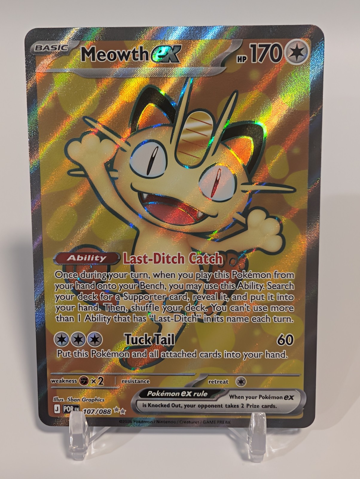 Meowth ex 107/088 Me03: Perfect Order Holo NM