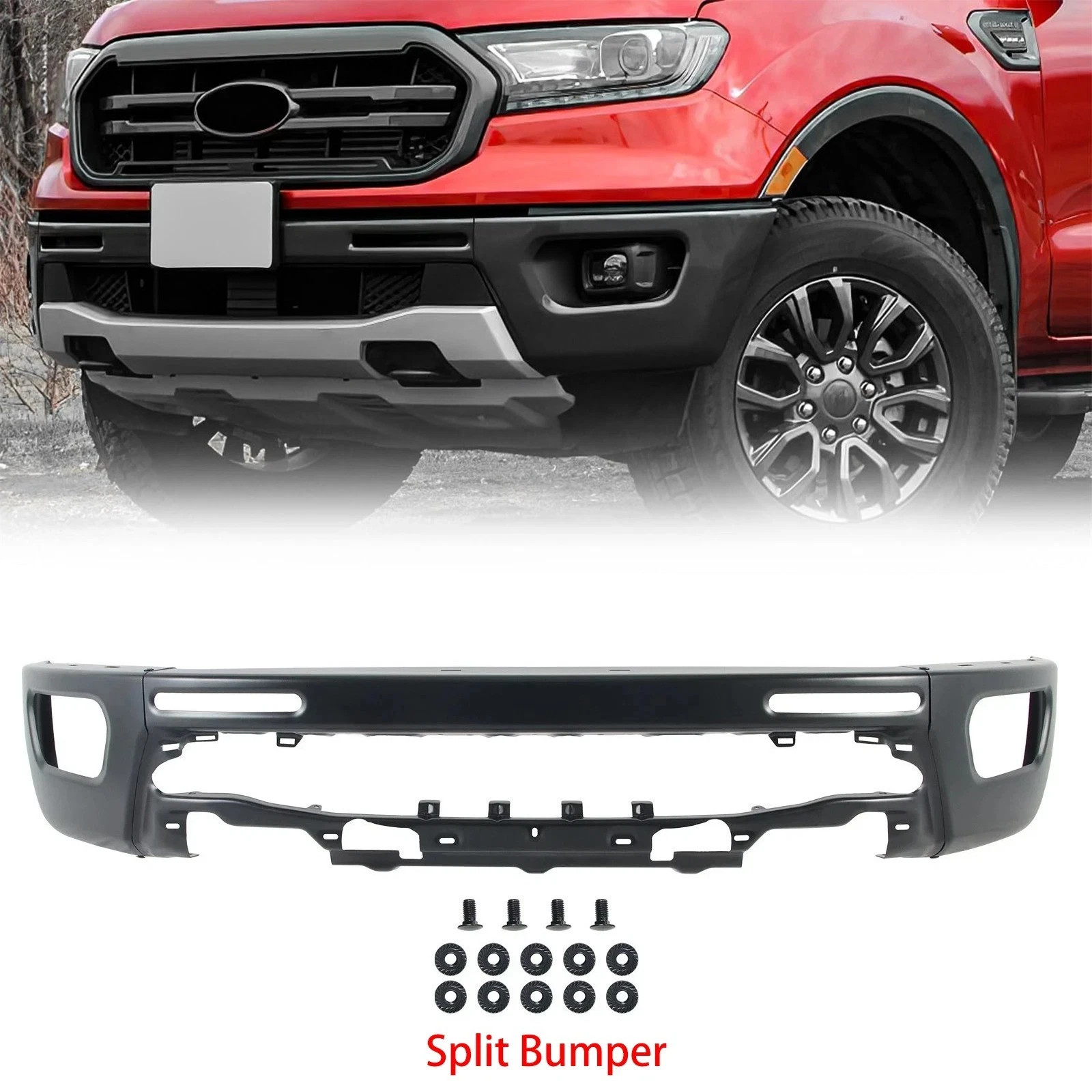 Front Bumper Face Bar W/O Sensor Hole For Ford Ranger 2019 2020 2021 2022 2023