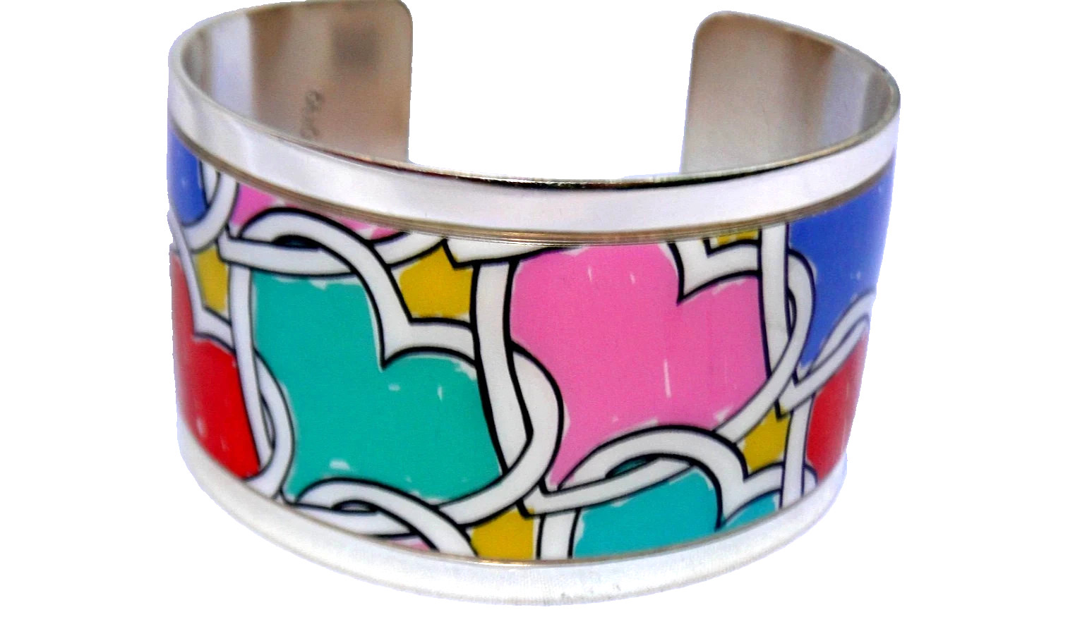 NWT Brighton Pop Appeal Fashionista Heartfelt Hues Hearts Cuff Wide Bracelet $98