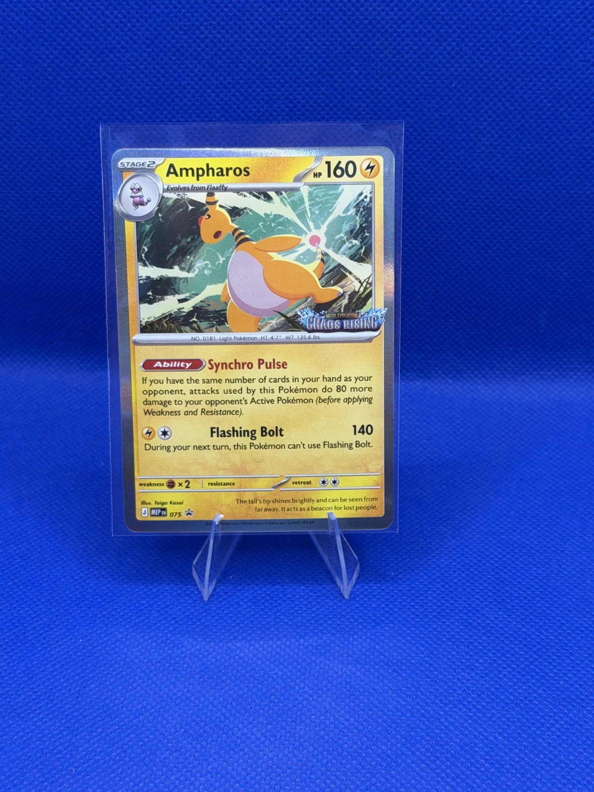 Pokémon TCG Ampharos STAFF Promo Chaos Rising 075