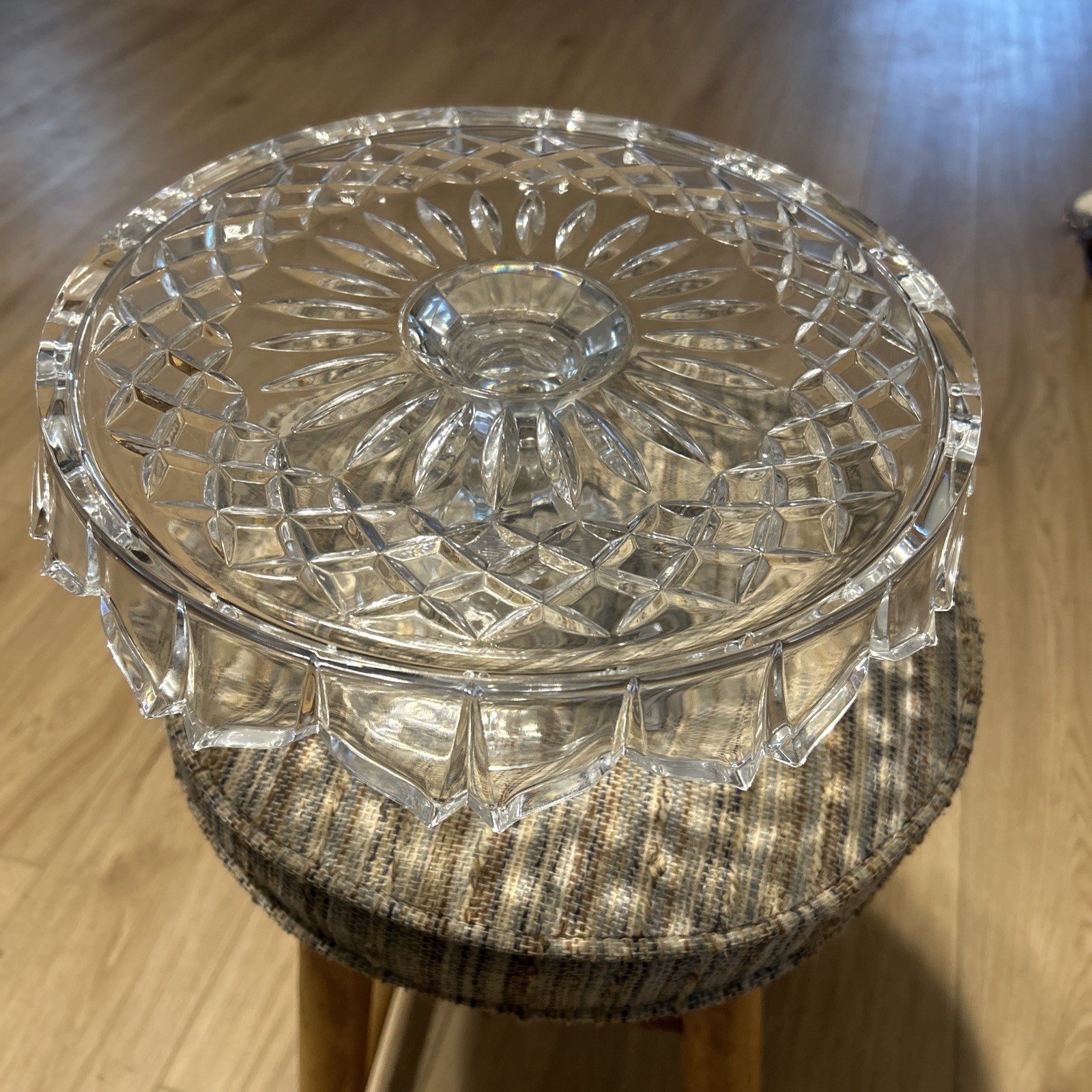 Vtg Shannon By Godinger Crystal Cake Stand 11” Nice