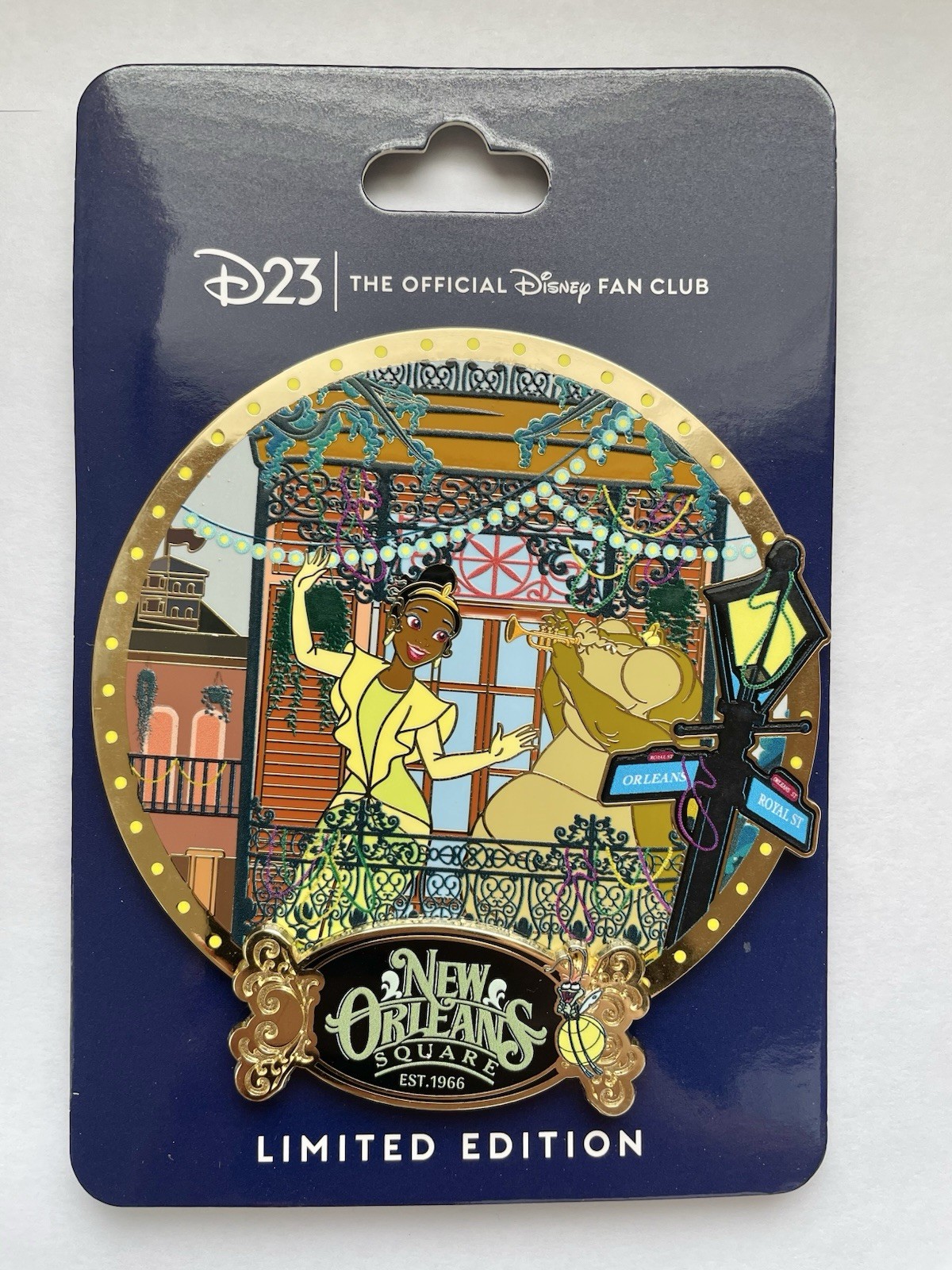Disney D23 Tiana and Louie New Orleans Square 60th Anniversary Jumbo Pin LE 1000 Disney D23 Tiana and Louie New Orleans Square 60th Anniversary Jumbo Pin LE 1000