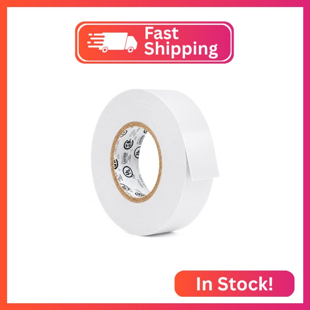 GGR Supplies EL-766AW White General Purpose Electrical Tape, 3/4 Inch x 66 Feet,