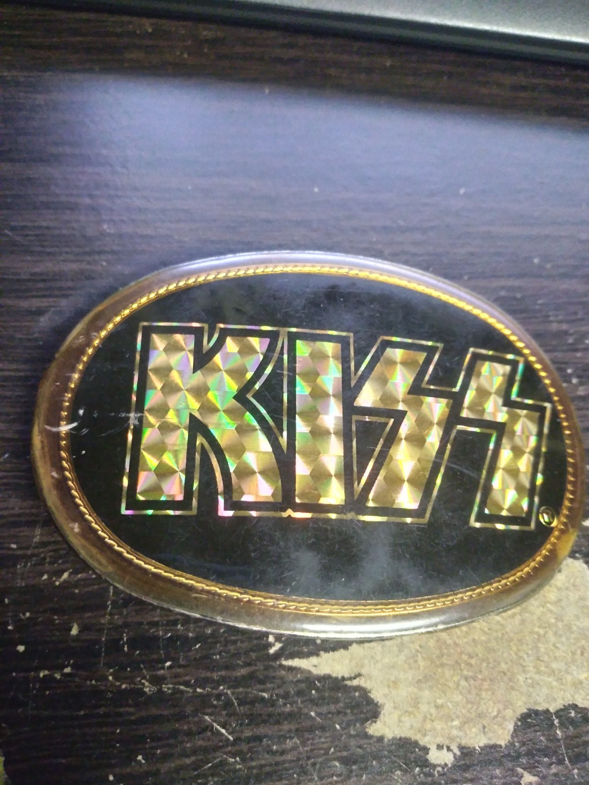 Vintage KISS 1977 Pacifica Belt Buckle Ace Gene Paul Peter Love Gun