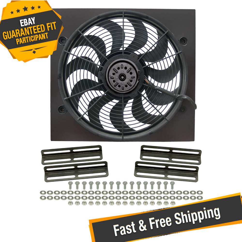 Derale 16919 High Output Single 17'' Electric RAD Fan/Aluminum Shroud Kit Derale 16919 High Output Single 17'' Electric RAD Fan/Aluminum Shroud Kit