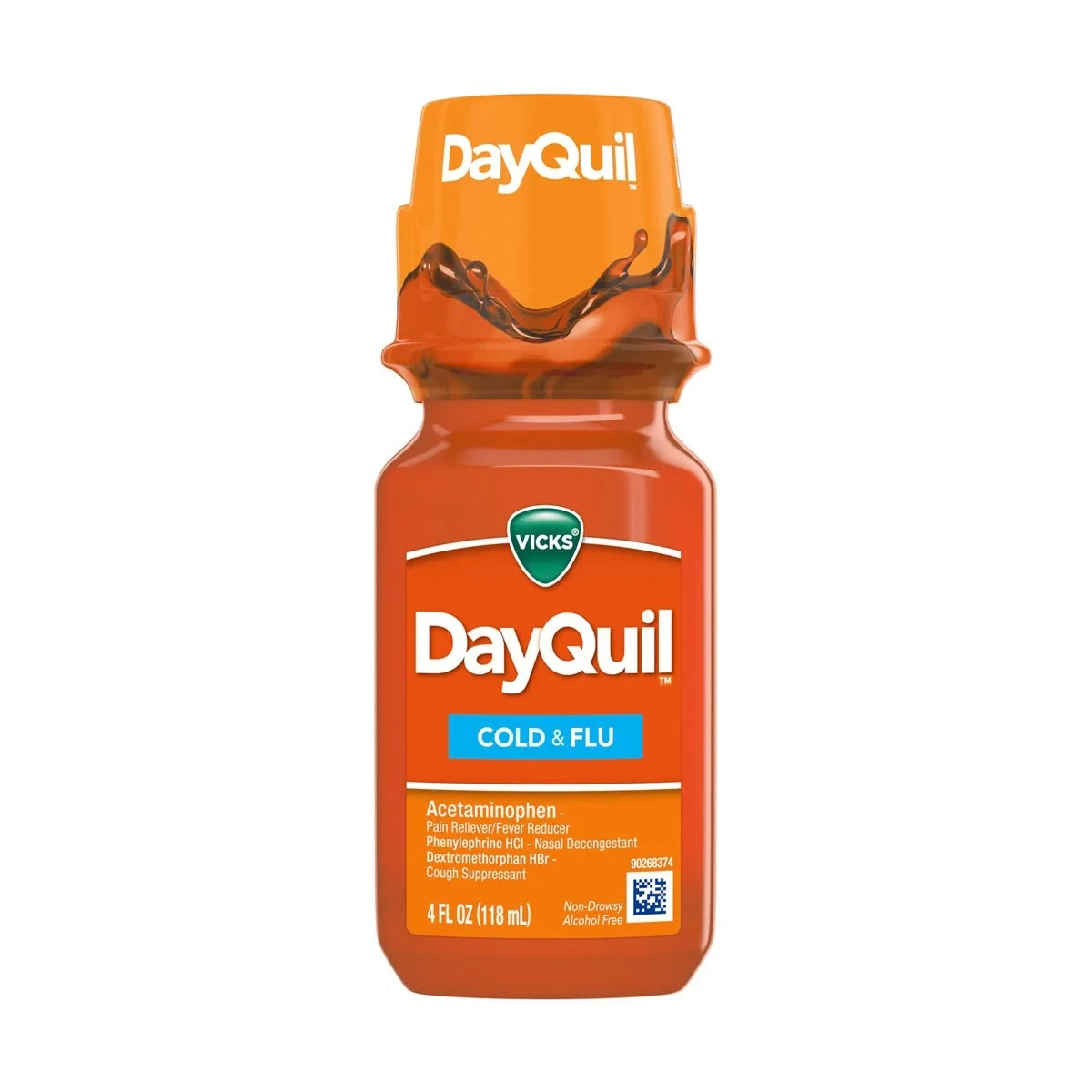 Vicks DayQuil Cold and Flu Relief Liquid Medicine Relief, 4 Oz - EXP 10-26
