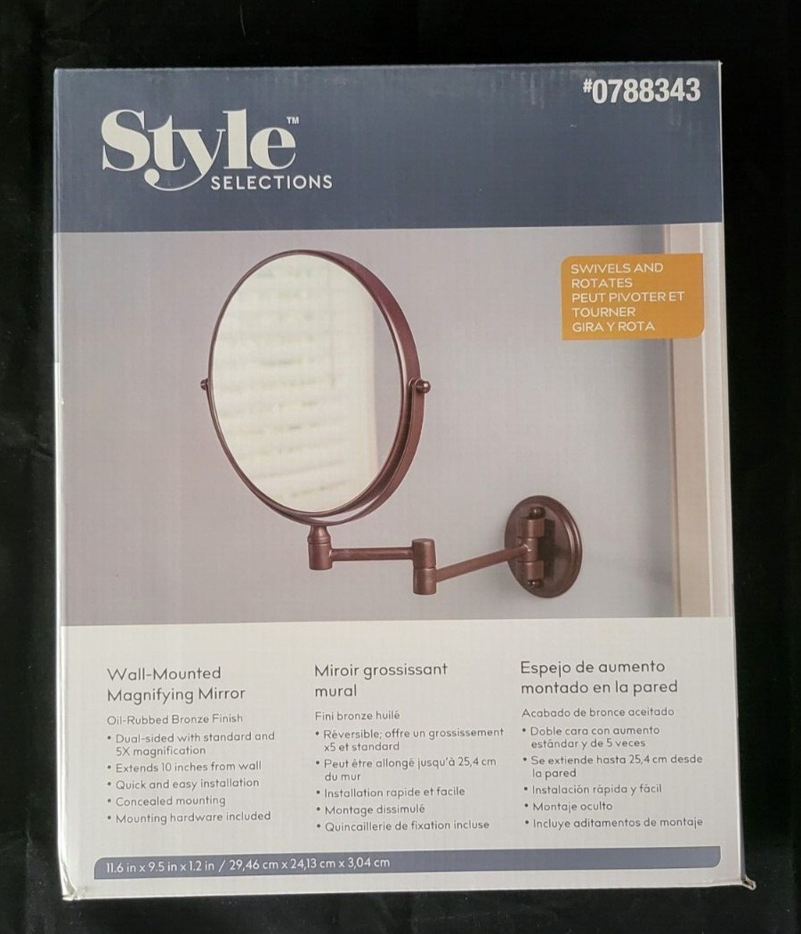 Giagni MM101-ORB Bronze Zinc Magnifying Wall-Mounted Vanity Mirror