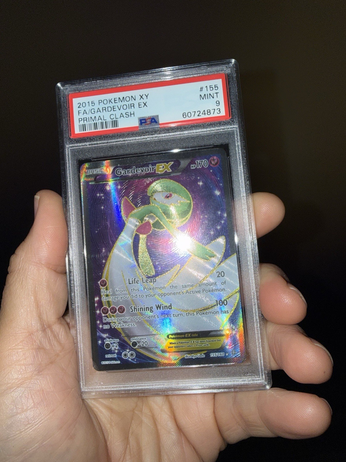 Pokemon PSA 9 Gardevoir Ex #155 Full Art Primal Clash 2015 English Pop 95