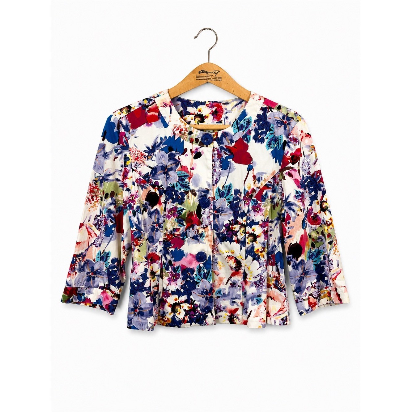 Coldwater Creek Floral Jacket Size 14 Office Bold Chic Evening Abstract Artsy