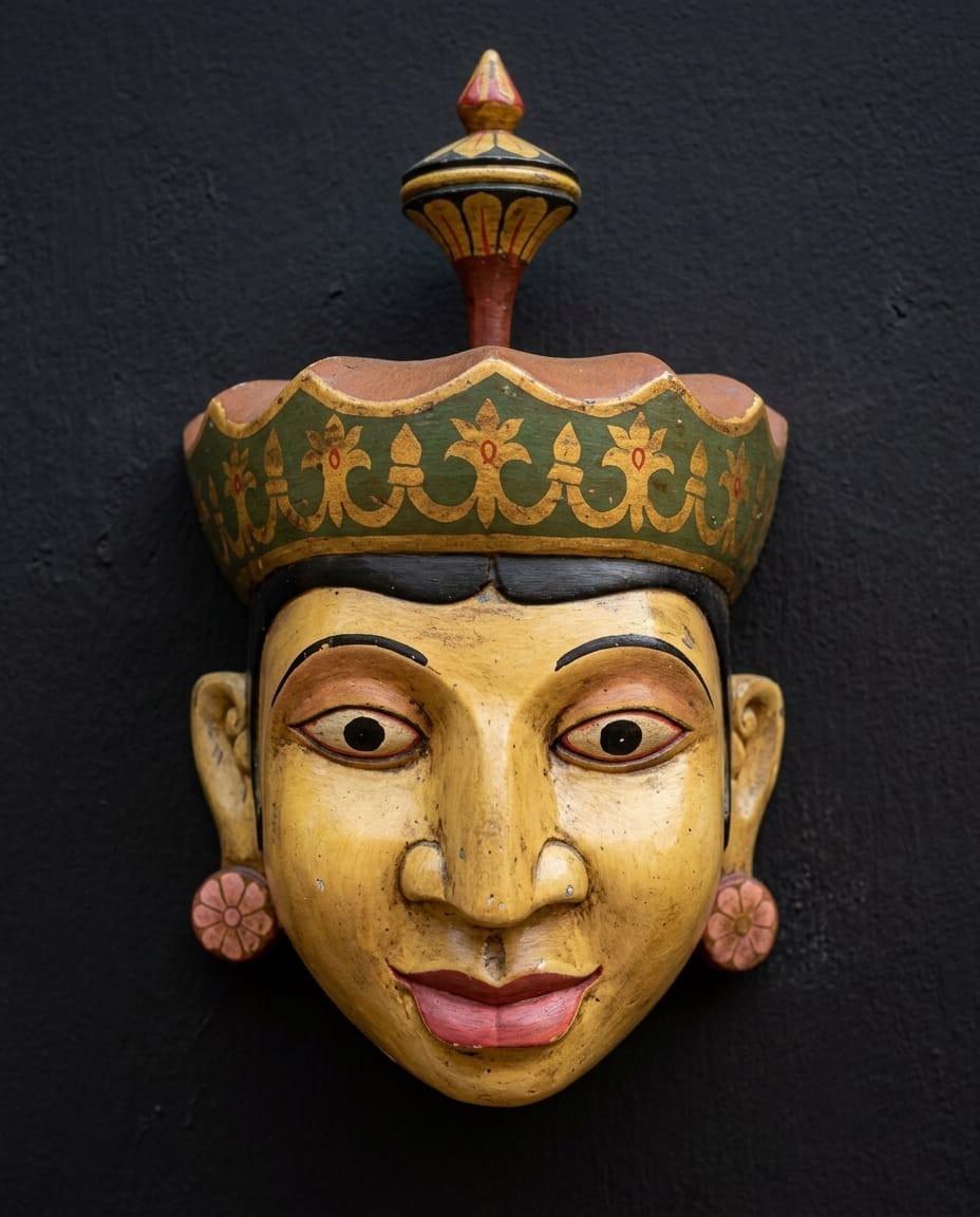 Unique Handcrafted 16 in Wooden Vintage King Wall Mask Sri Lanka | Traditional Unique Handcrafted 16 in Wooden Vintage King Wall Mask Sri Lanka | Traditional
