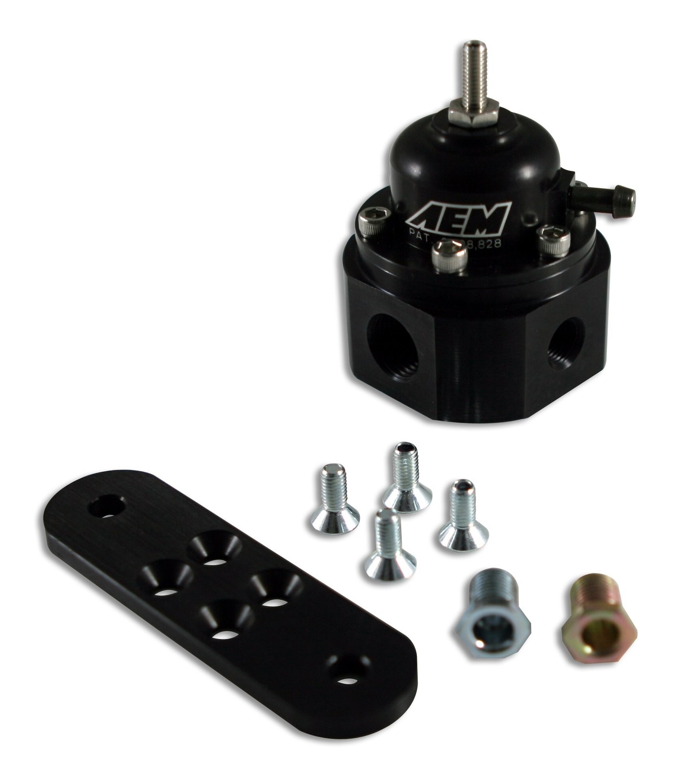 AEM 25-302BK Fuel Pressure Regulator; 20-150 PSI; -6 AN Inlet/Stock Outlet;
